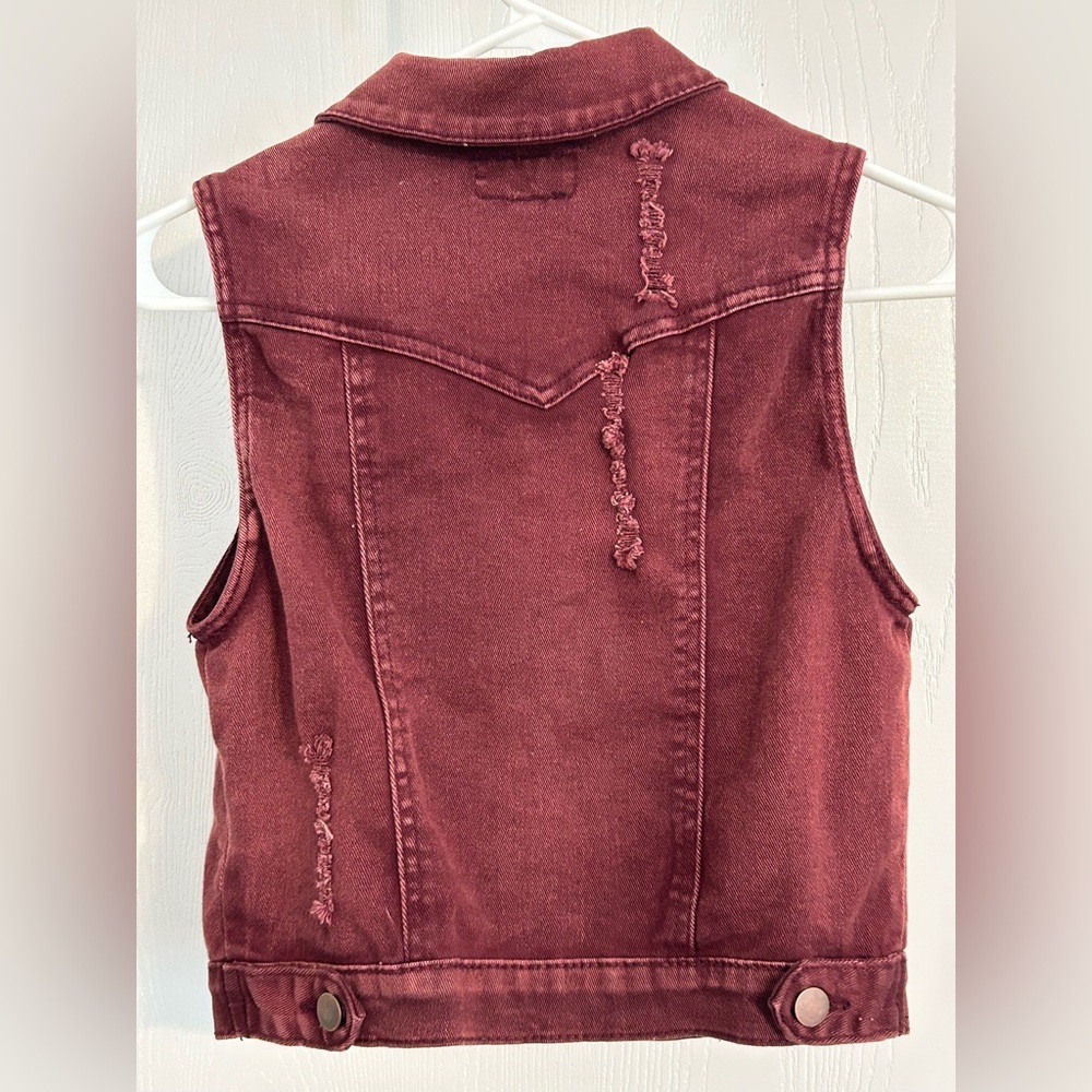 Chiqle Architect | Burgundy Denim Fabric |Size Small - Picture 7 of 7